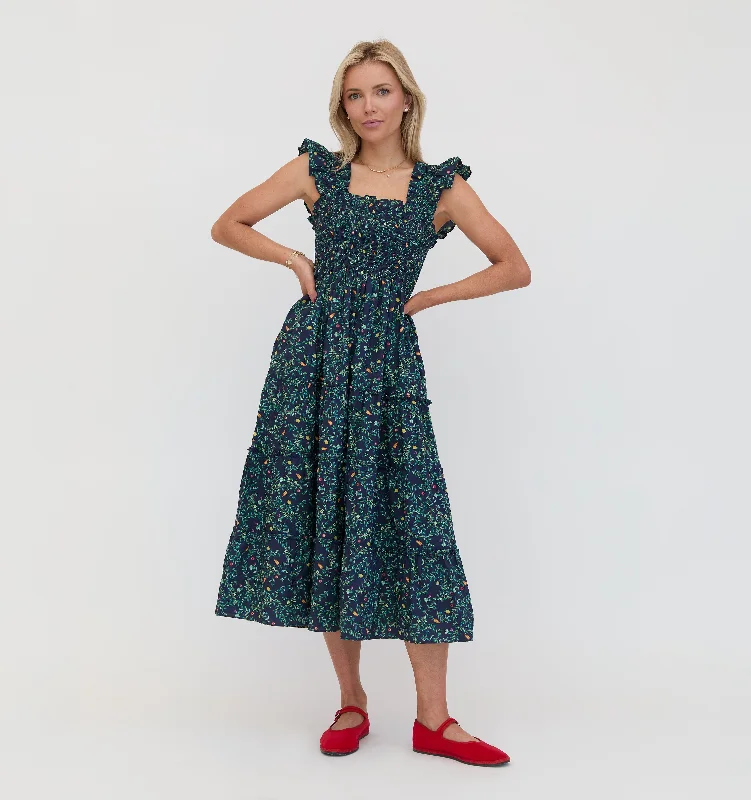 The Ellie Nap Dress - Midnight Garden Poplin