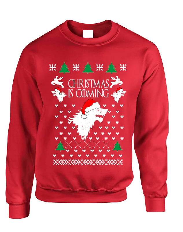 Adult Sweatshirt Christmas Is Coming House Stark Ugly Xmas Gift