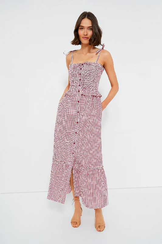 Strawberry Check Alberica Dress