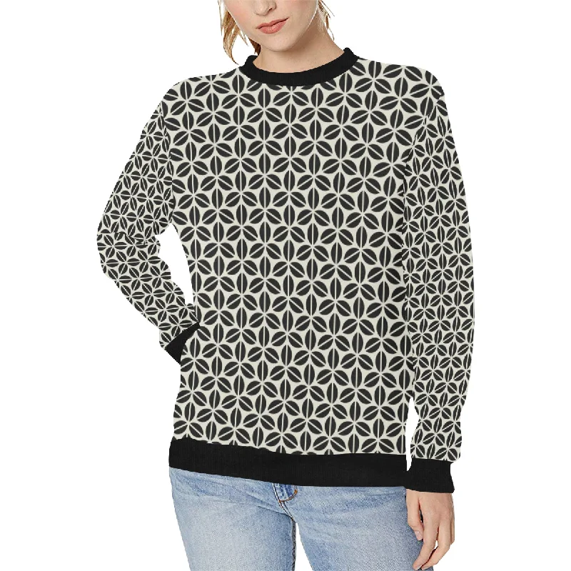 Coffee bean abstract modern pattern Women's Crew Neck Sweatshirt