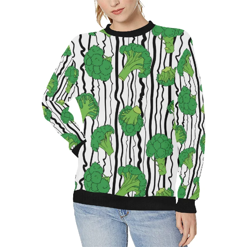 Cool Broccoli pattern Women's Crew Neck Sweatshirt