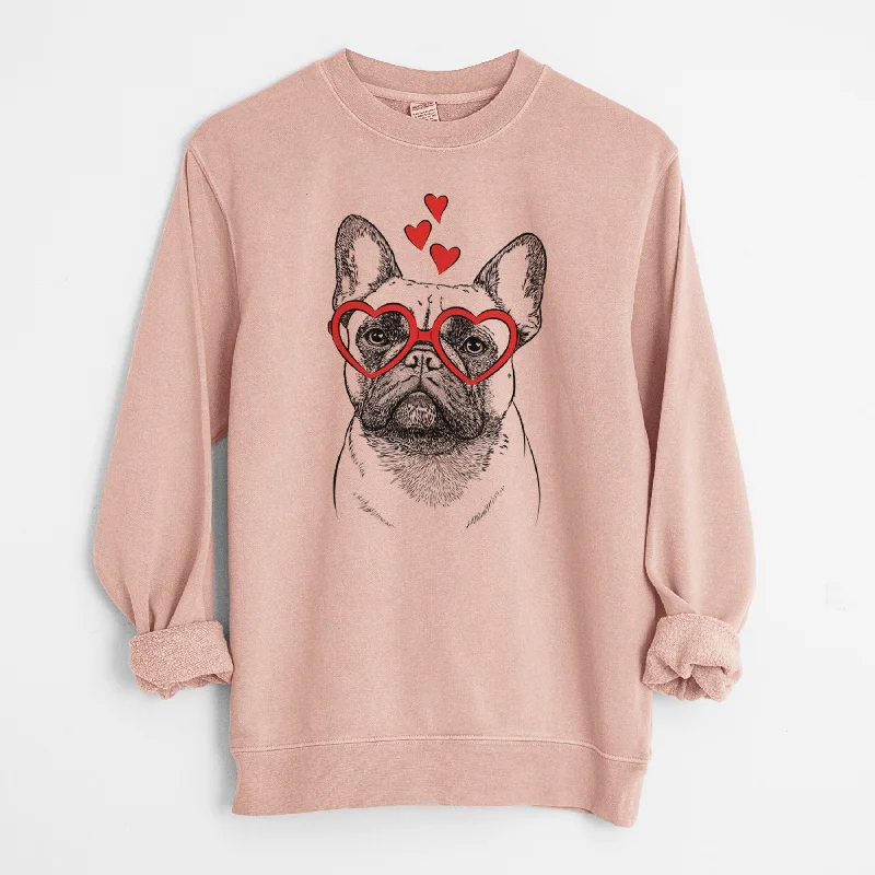 Valentine Kingsleigh the French Bulldog - Unisex Pigment Dyed Crew Sweatshirt