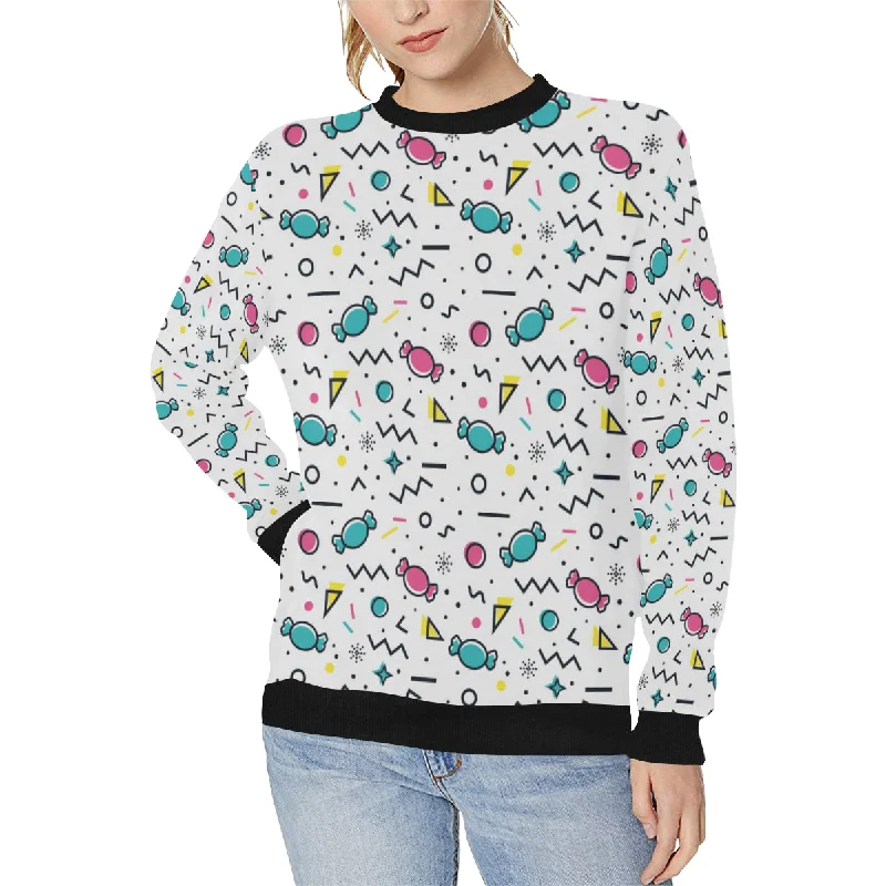 Candy design pattern Women's Crew Neck Sweatshirt