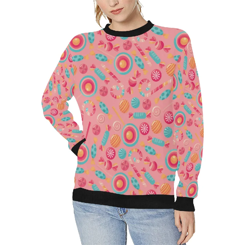 Colorful candy pattern Women's Crew Neck Sweatshirt