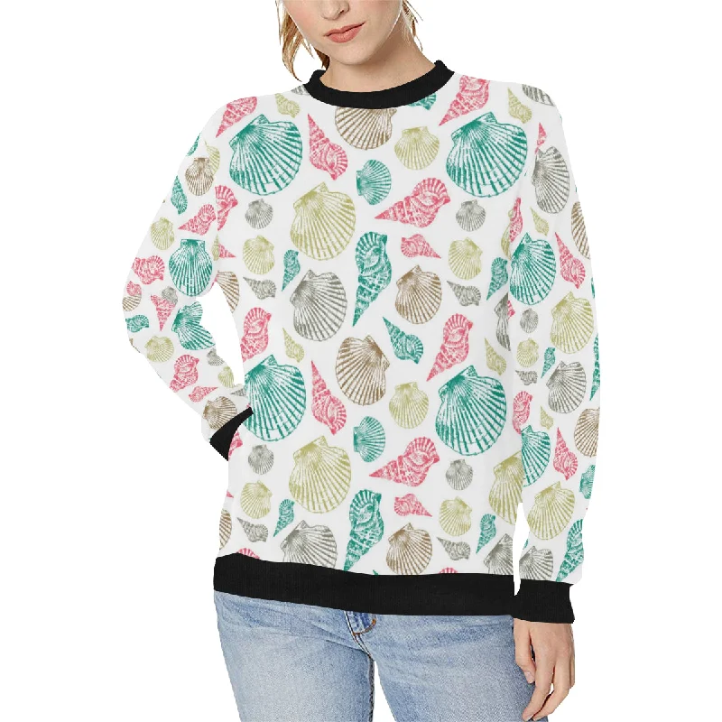 Colorful shell pattern Women's Crew Neck Sweatshirt