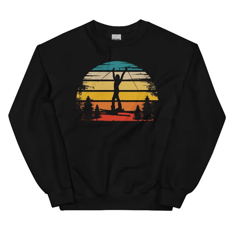 Retro Sonne und Skifahren - Sweatshirt (Unisex)