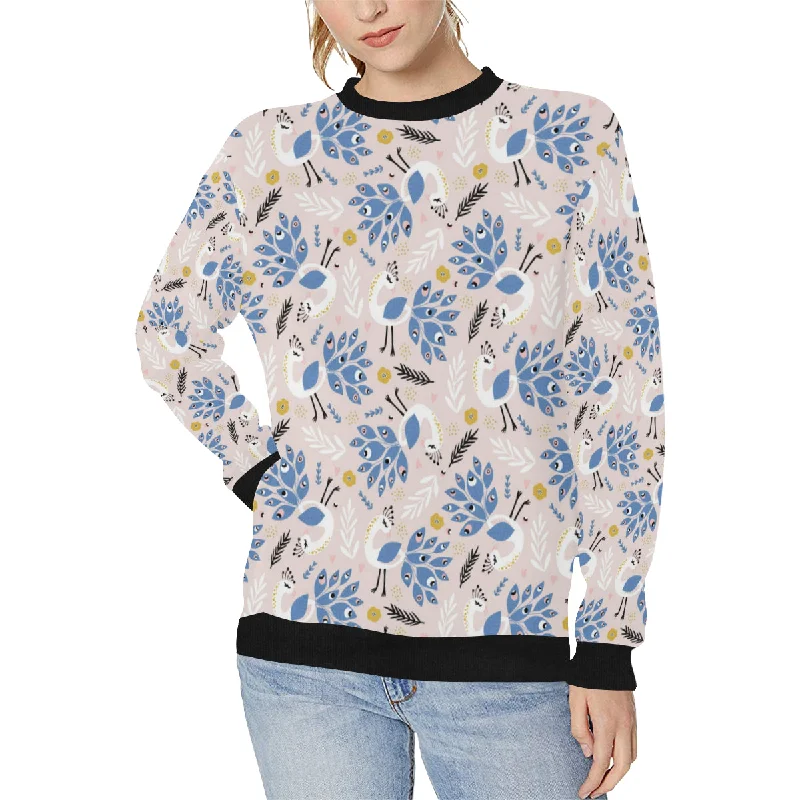 Cute peacock pattern Women's Crew Neck Sweatshirt