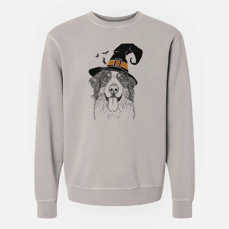 Witch Blaze the Bernese Mountain Dog - Unisex Pigment Dyed Crew Sweatshirt