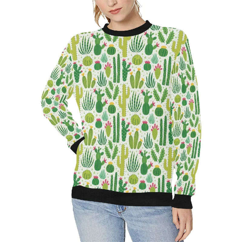 Cactus pattern copy Women's Crew Neck Sweatshirt