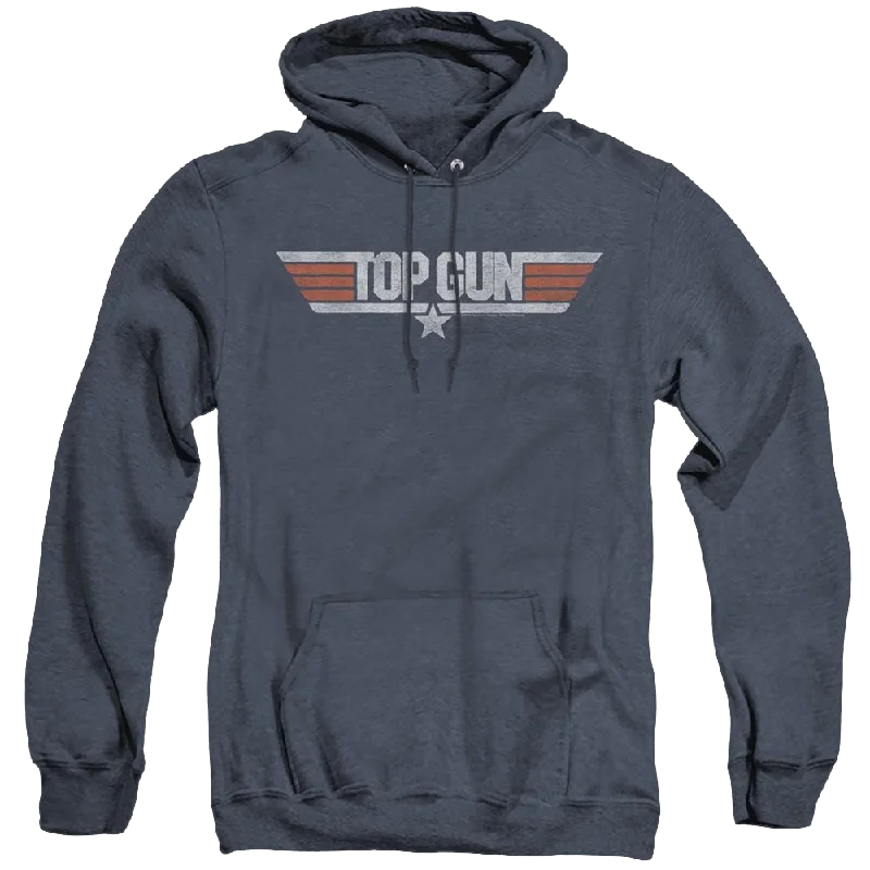 Top Gun Distressed Logo - Heather Pullover Hoodie