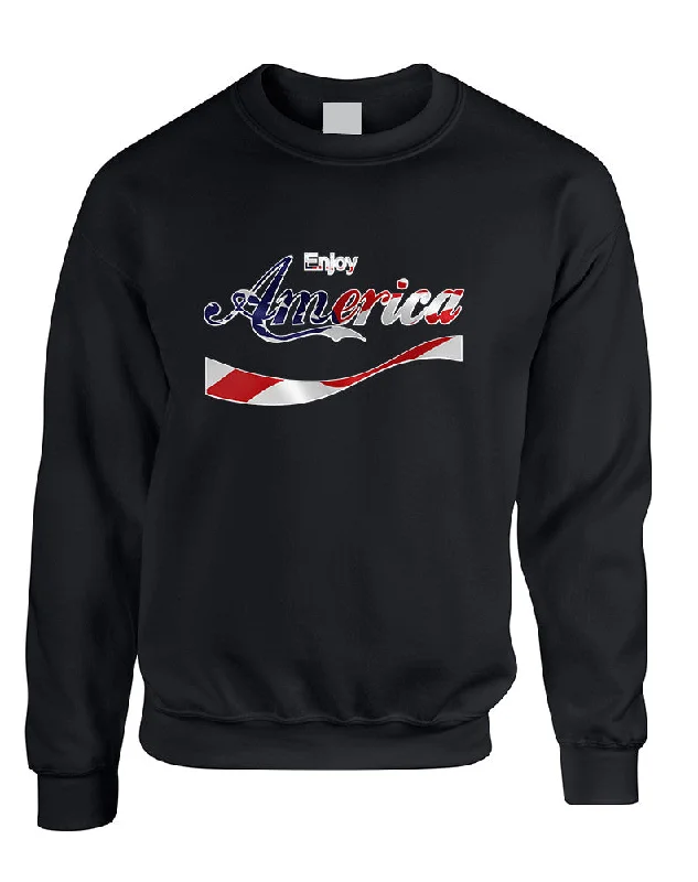 Adult Sweatshirt Enjoy America 4th Of July Cool USA Top