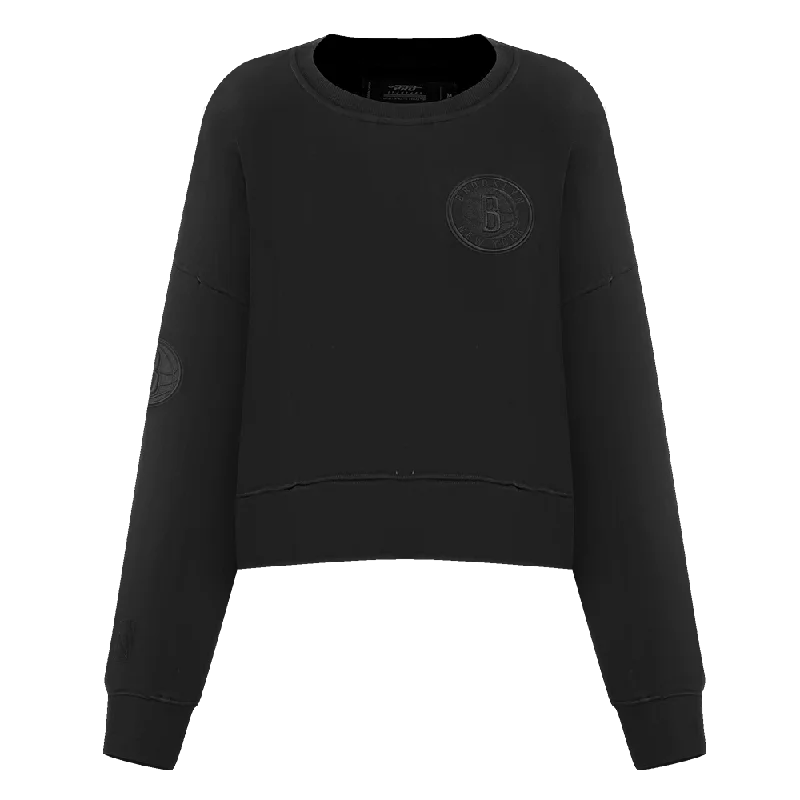 SUDADERA DE CUELLO REDONDO NBA BROOKLYN NETS NEUTRAL PARA MUJER