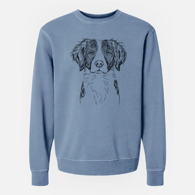 Bare Remi the Brittany - Unisex Pigment Dyed Crew Sweatshirt