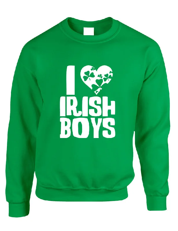 Adult Crewneck I Love Irish Boys St Patrick's Day Party Outfit